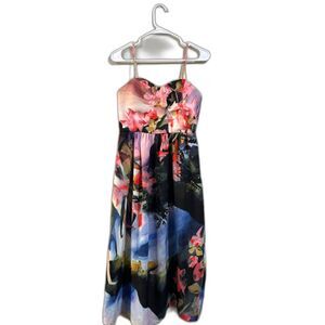 Anthropologie Corey Lynn Calter Dress Women's size 2 pink watercolor floral midi